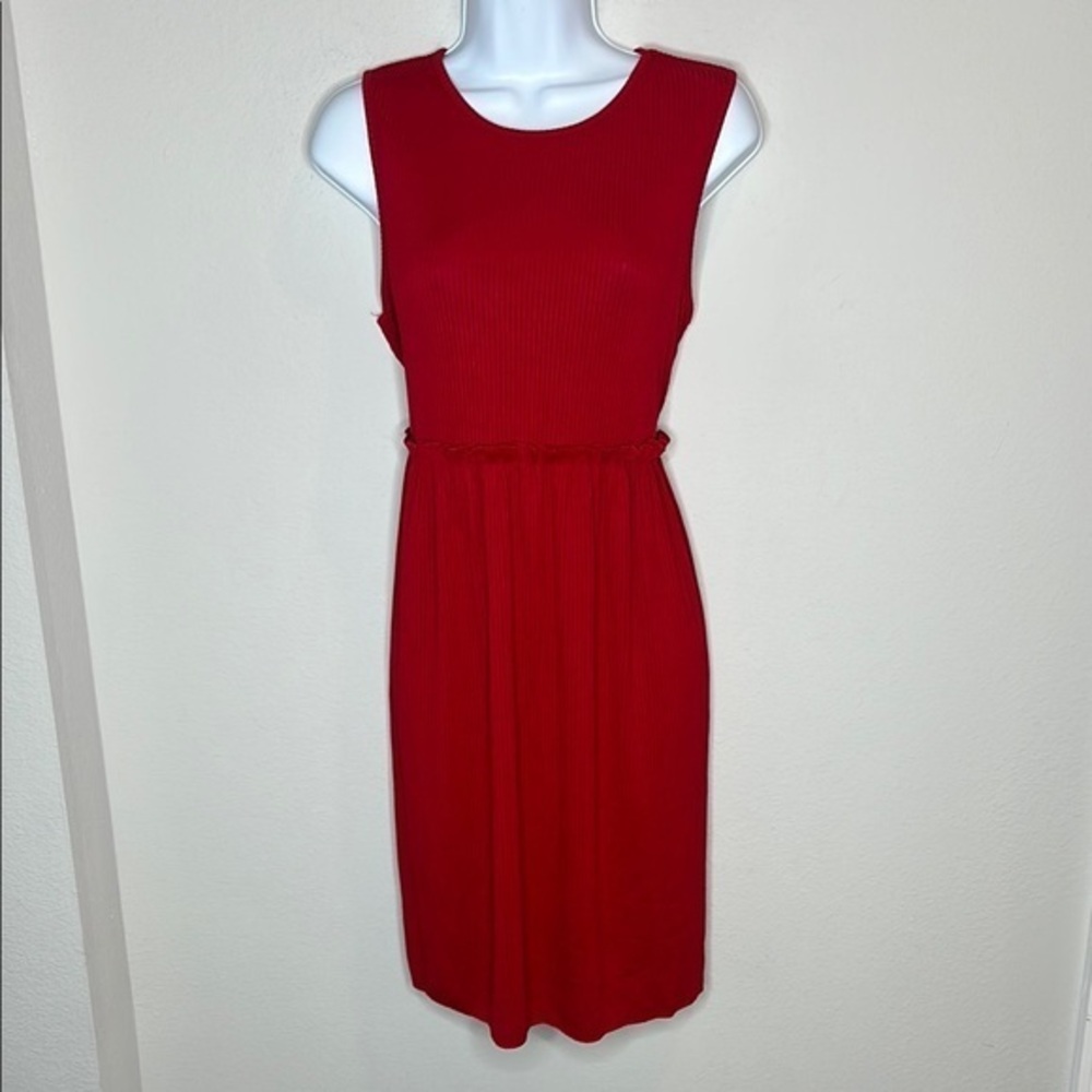 SHEIN Vibrant Red Midi Dress